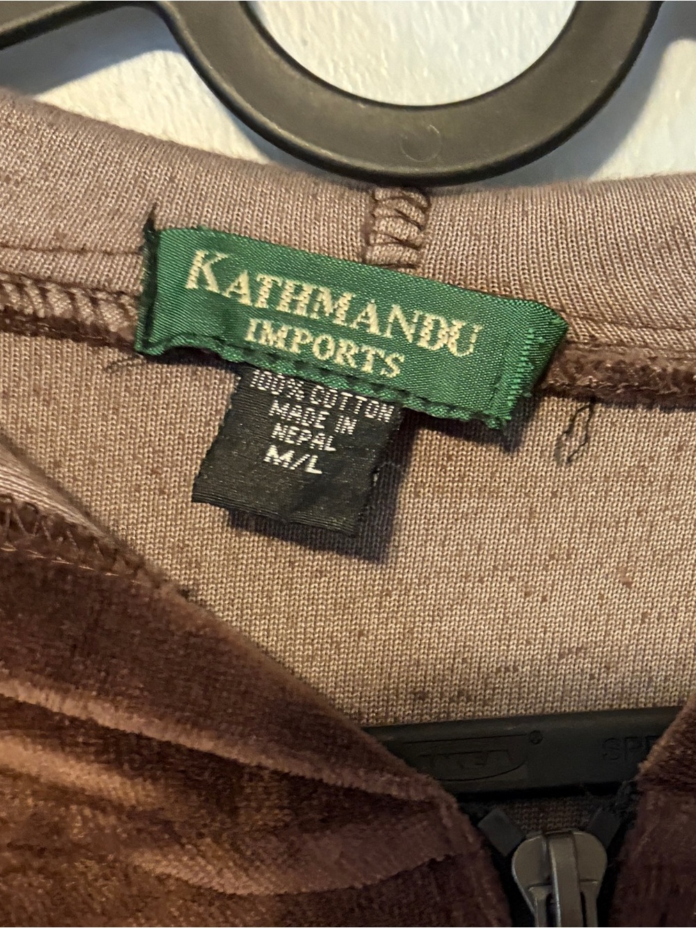 Boho Embroidered Teddy Jacket with Hood in Brown - Picture 3 of 4